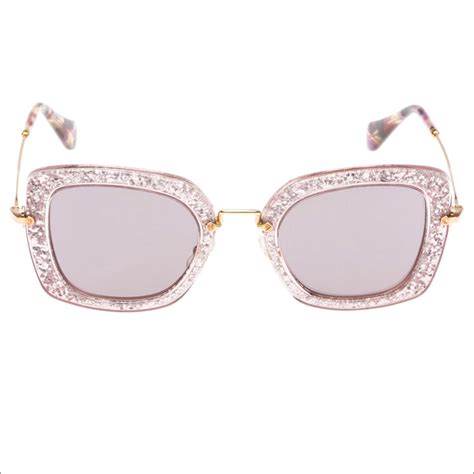 miu miu sunglasses glitter sides|Miu Miu eyeglasses.